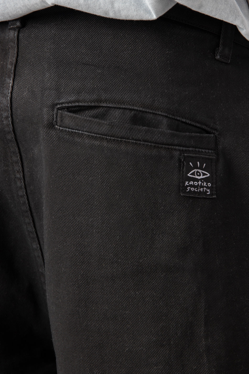 Pantalon urbain décontracté brodé Noir