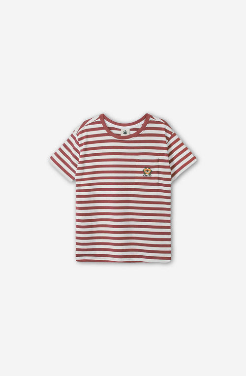 T-shirt Rayures Coeur Grenat