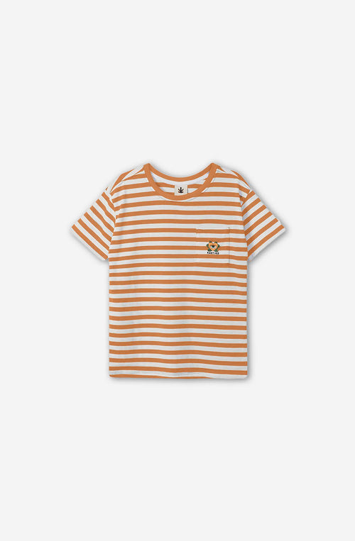 T-shirt Rayures Cœur Noisette