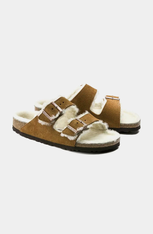 Birkenstock Arizona Leder-Nerzsandalen