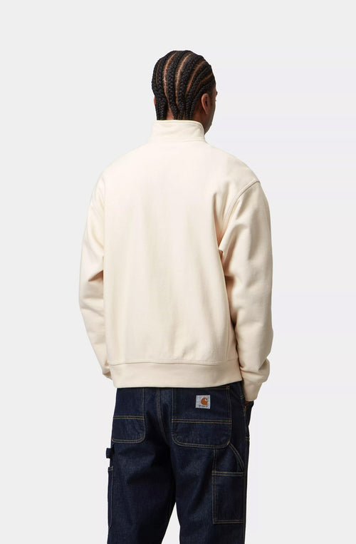 Carhartt WIP – Sweatshirt mit halbem Reißverschluss und amerikanischem Schriftzug, Natur