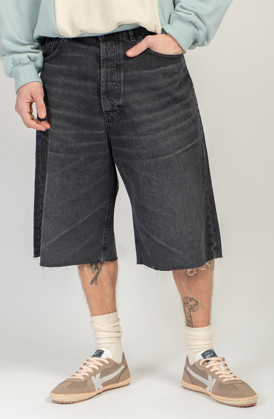 Bermuda Loose Baggy Denim Noir