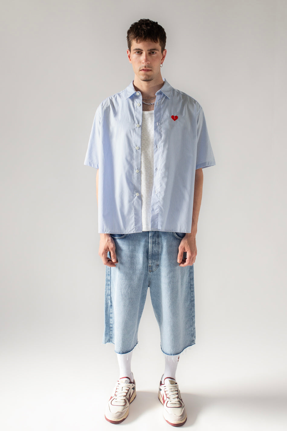 Loui Heart Chemise Bleu/ Blanc