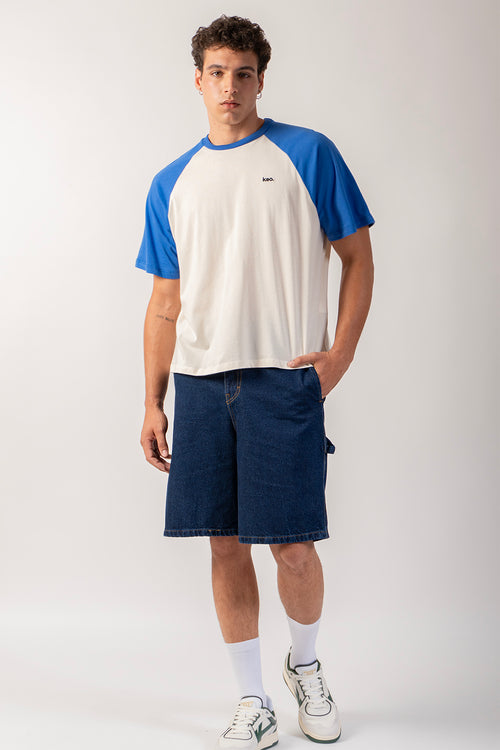 T-shirt Rang Piero Ivoire/Royal