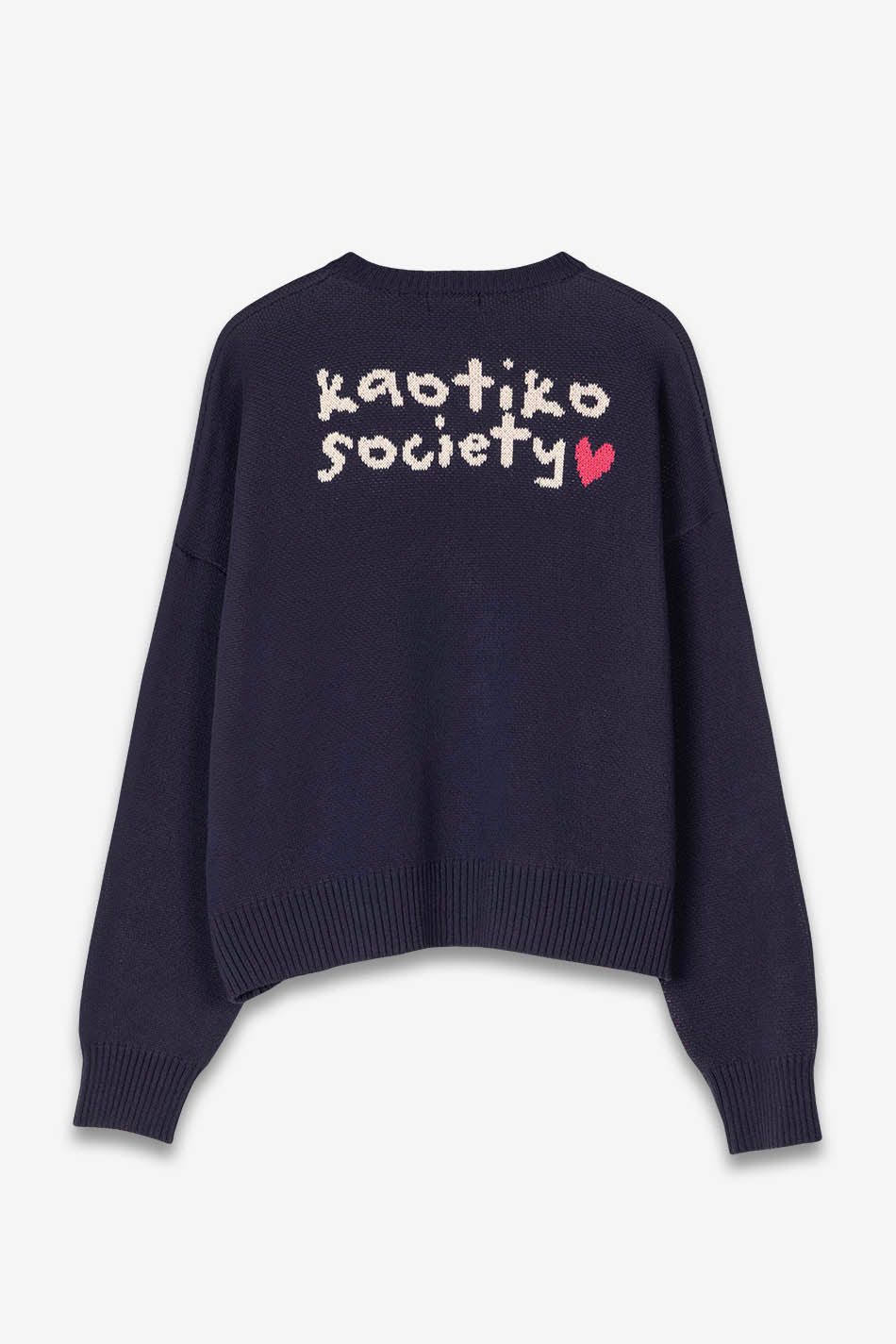 Marineblauer Pullover mit Pilzmuster