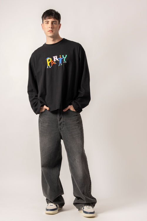 Oversize Party Black T-Shirt