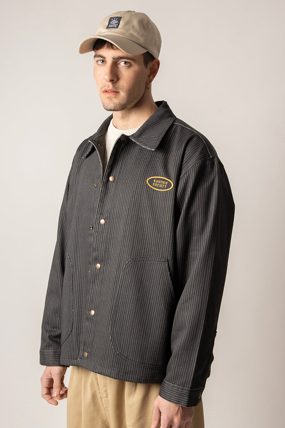 Veste décontractée à rayures vertes/noires