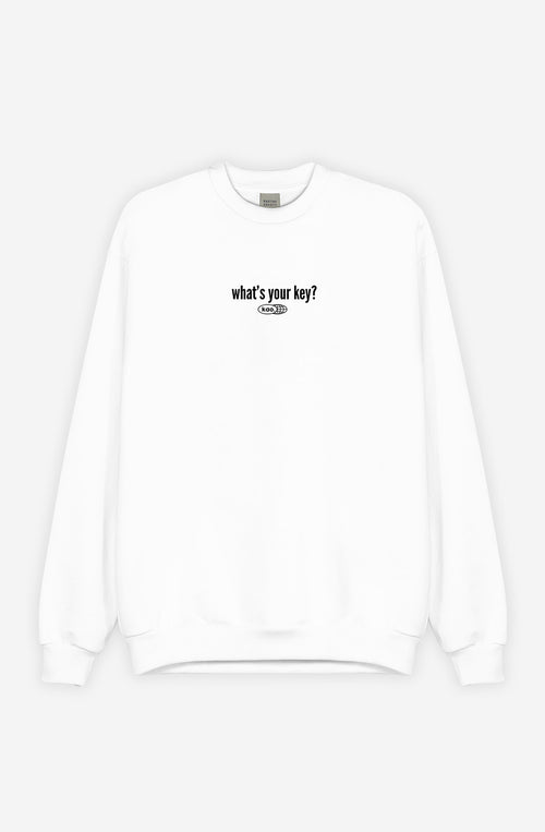 Organic Cotton What's Your Key White Sweatshirt