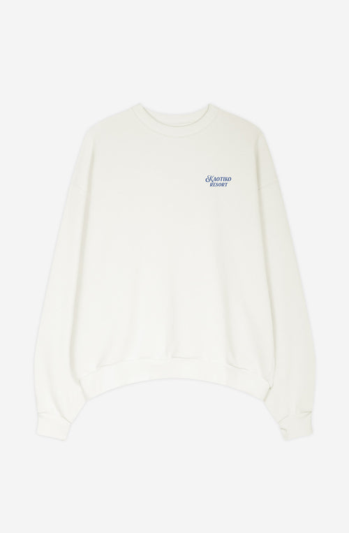 Kaotiko Resort Elfenbein-Sweatshirt aus Bio-Baumwolle