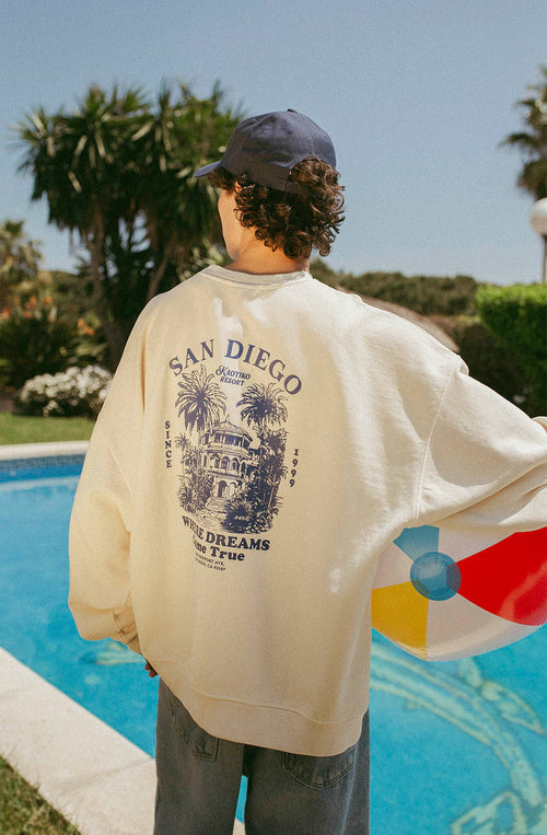 Kaotiko Resort Elfenbein-Sweatshirt aus Bio-Baumwolle