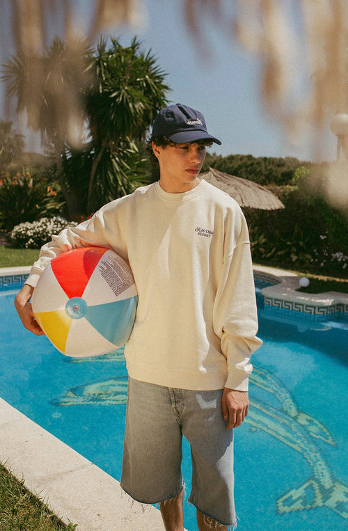 Kaotiko Resort Elfenbein-Sweatshirt aus Bio-Baumwolle