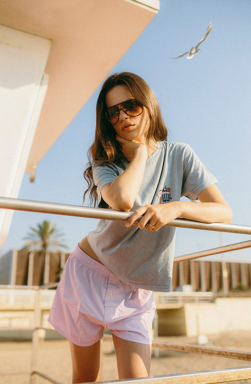 T-shirt en acier lavé à la crème glacée