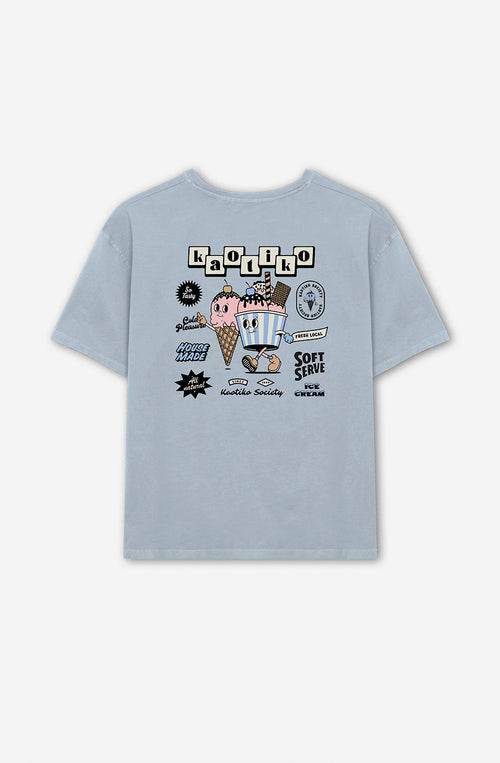 T-shirt en acier lavé à la crème glacée