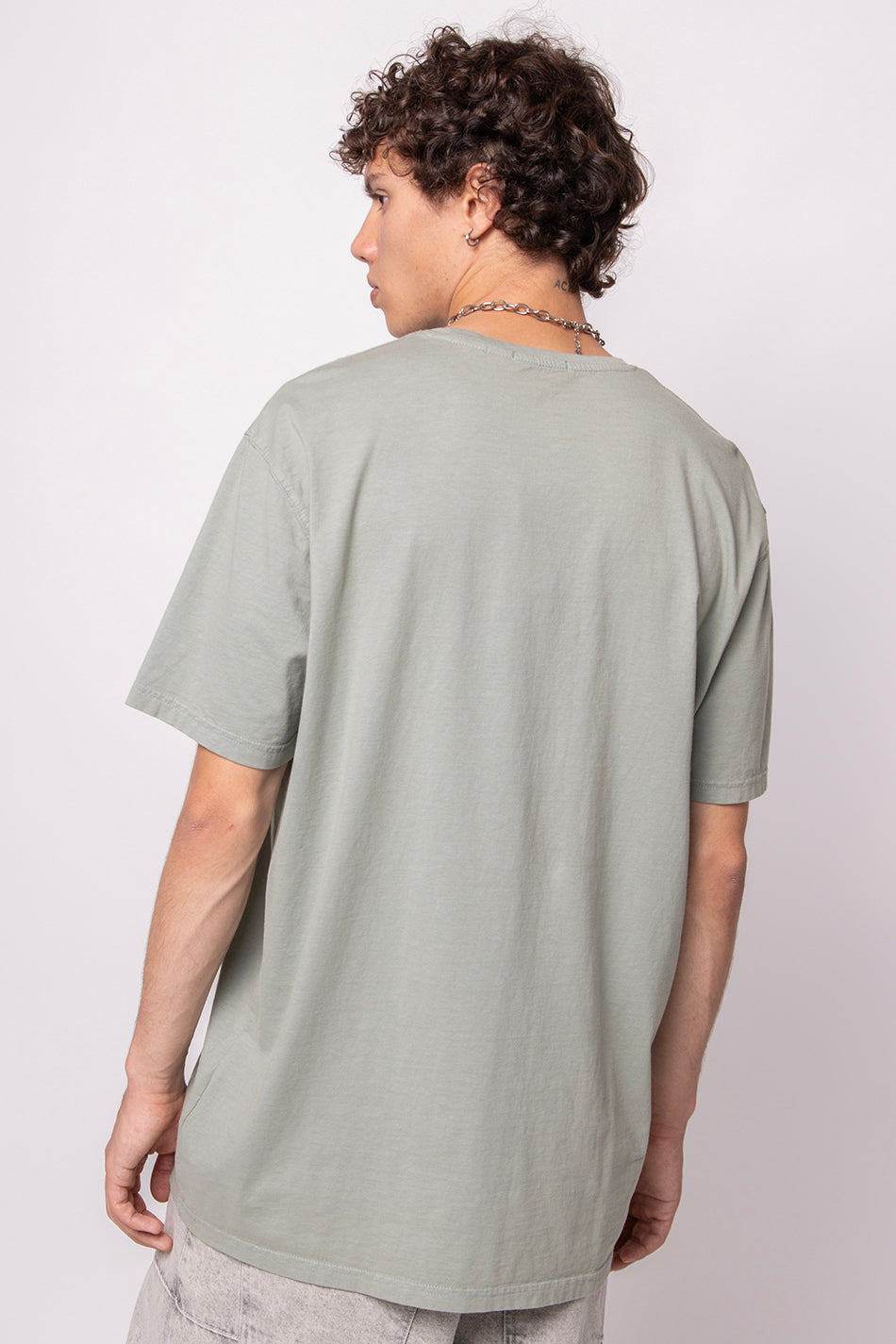 T-shirt vert cygnes lavés