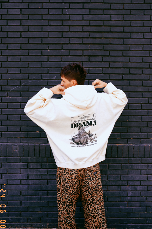 Gewaschenes Drama-Elfenbein-Sweatshirt