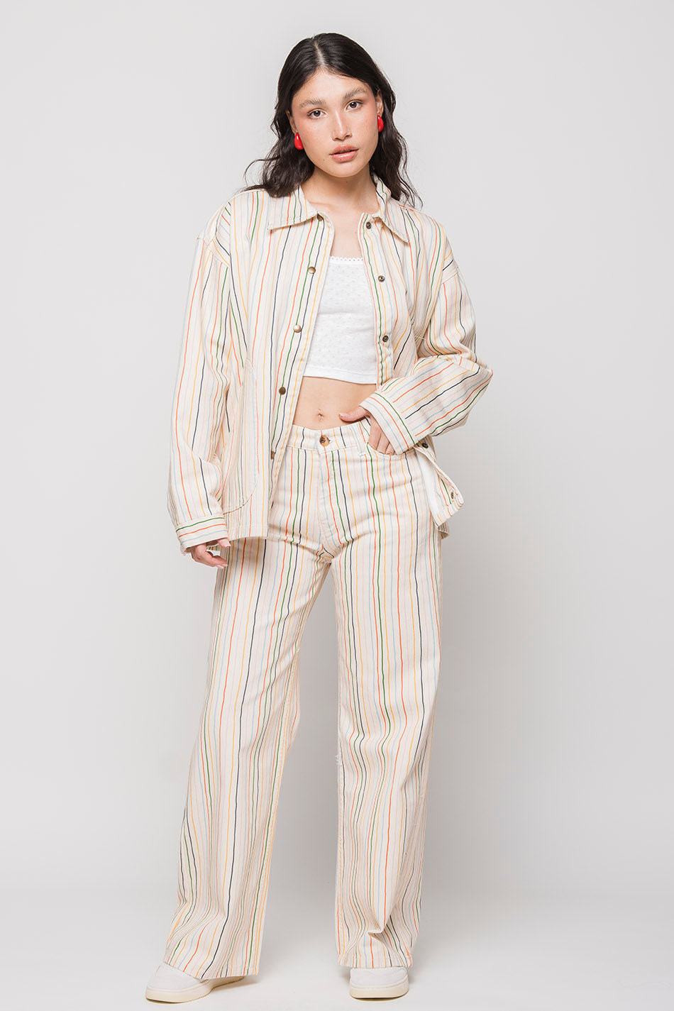 Pantalón Multi Strippes Apple Ivory