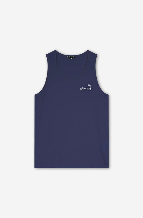 Kaotiko Palms Navy Tank Top