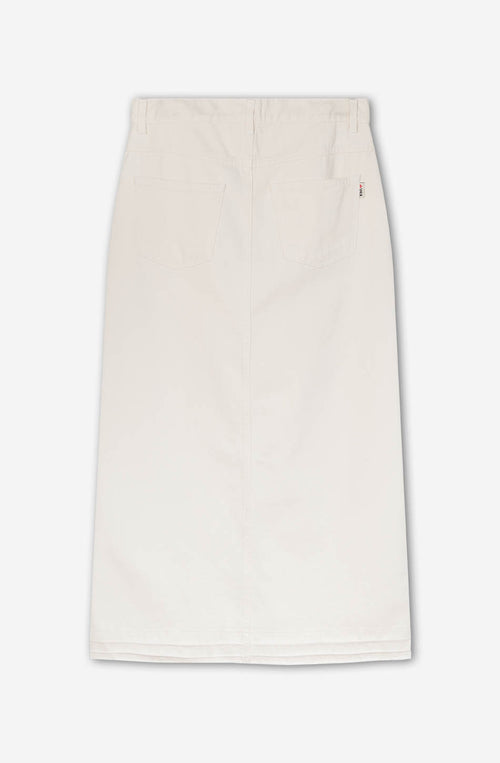 Langer Jeansrock in Stein