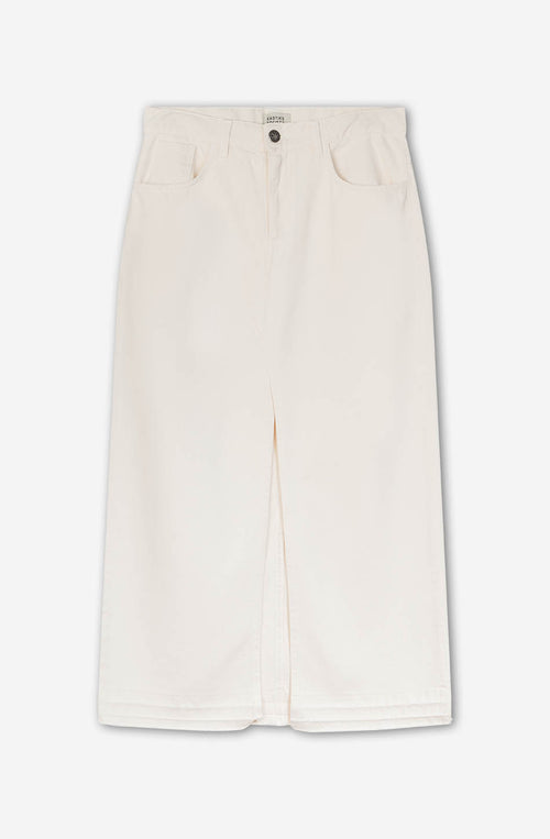 Langer Jeansrock in Stein