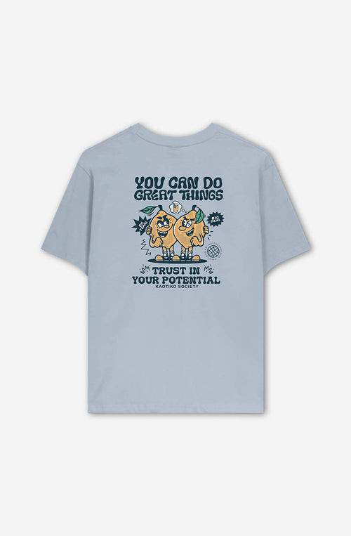 Gewaschenes „You Can Do Great Things“-Stahl-T-Shirt