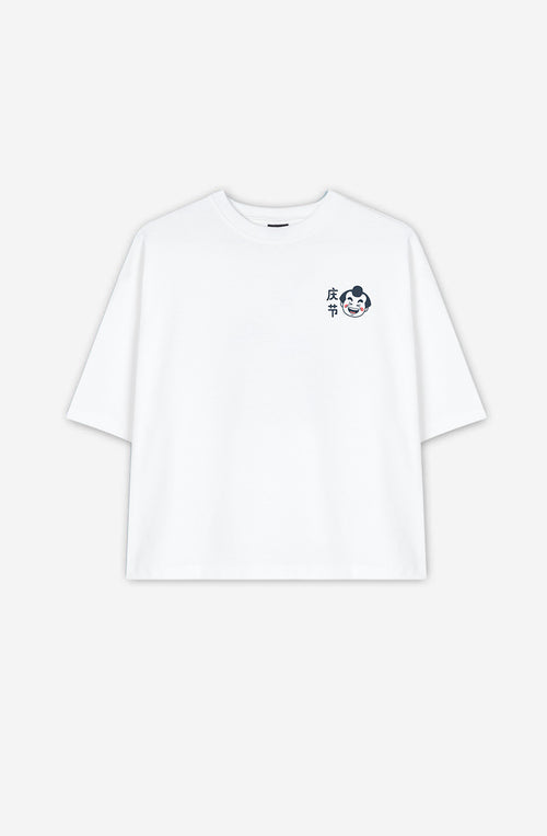 Weißes Oishi Ramen-T-Shirt aus Bio-Baumwolle