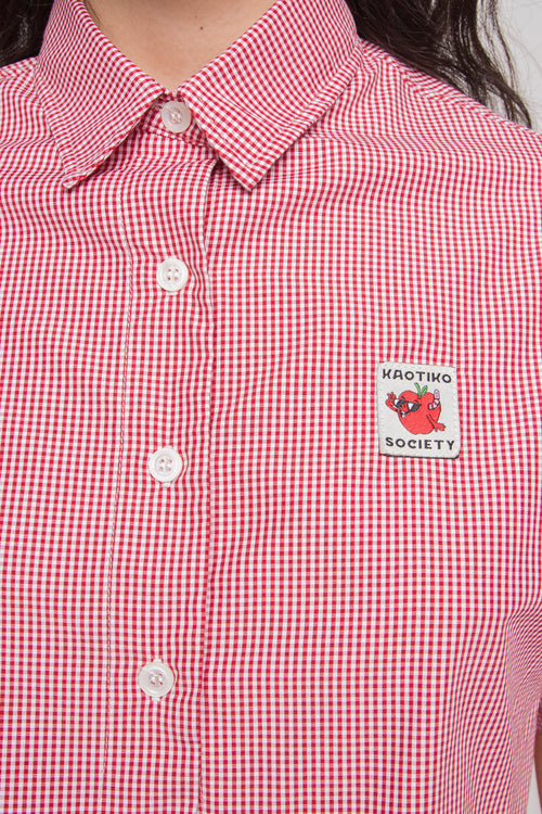 Chemise à carreaux rouge Apple