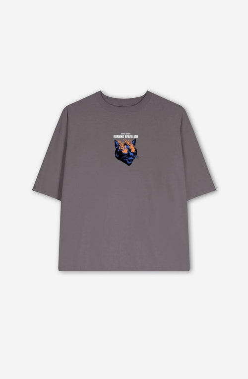 Cropped Burning Rebellion Gray T-shirt
