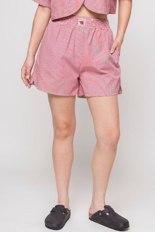 Short Apple Red Checked