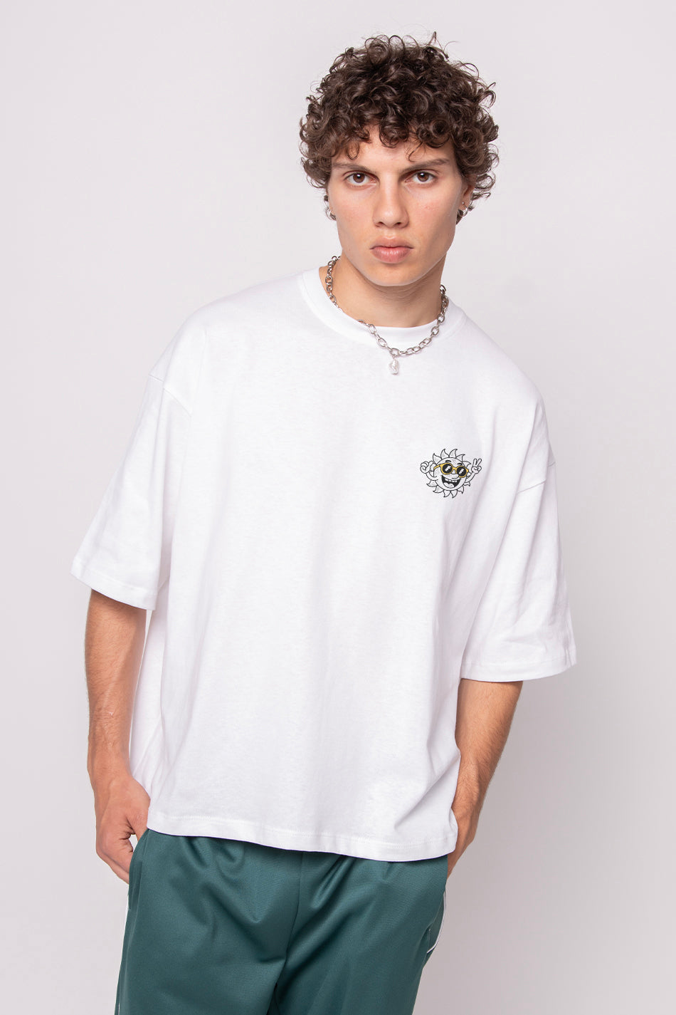 T-shirt Life Is Short Coton Biologique Blanc / Jaune