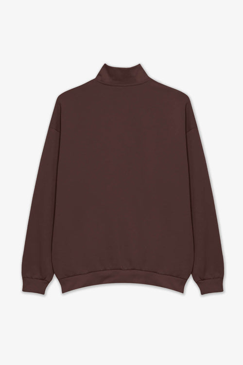 Sweatshirt semi-fermé Kaotiko Society Marron