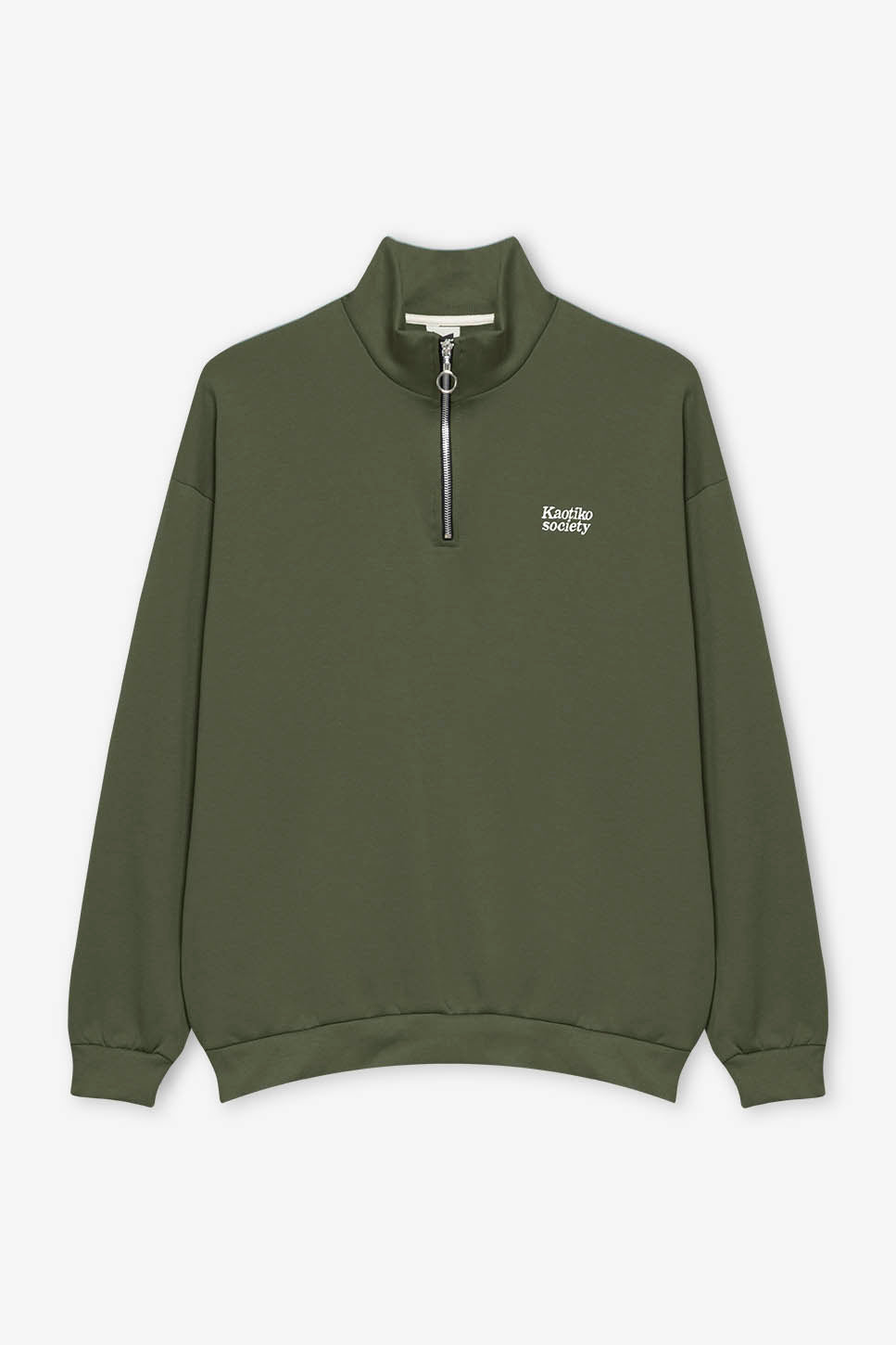 Kaotiko Society Army-Sweatshirt mit halbem Reißverschluss