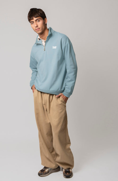 Kaotiko Society Steel Sweatshirt mit halbem Reißverschluss