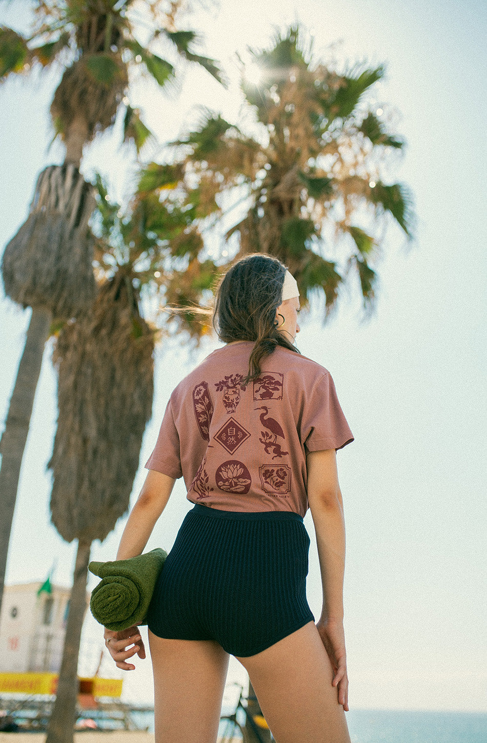 T-shirt bourgogne Washed Lotus