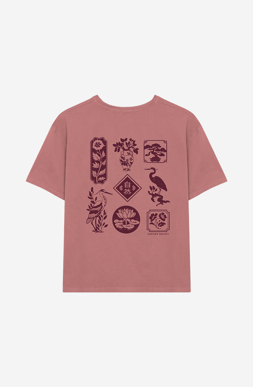 T-shirt bourgogne Washed Lotus