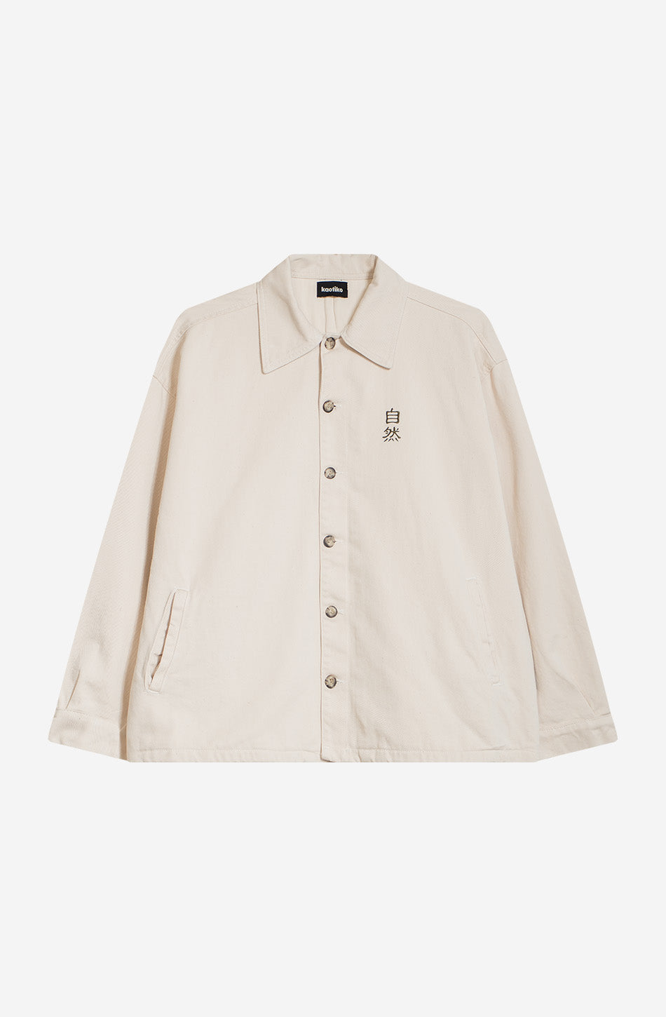 Chaqueta Pockets Embroidery Camelia Ivory