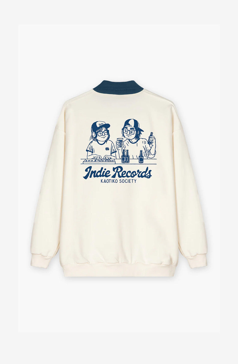 Nutton Indie Couple – Sweatshirt in Elfenbein/Marineblau