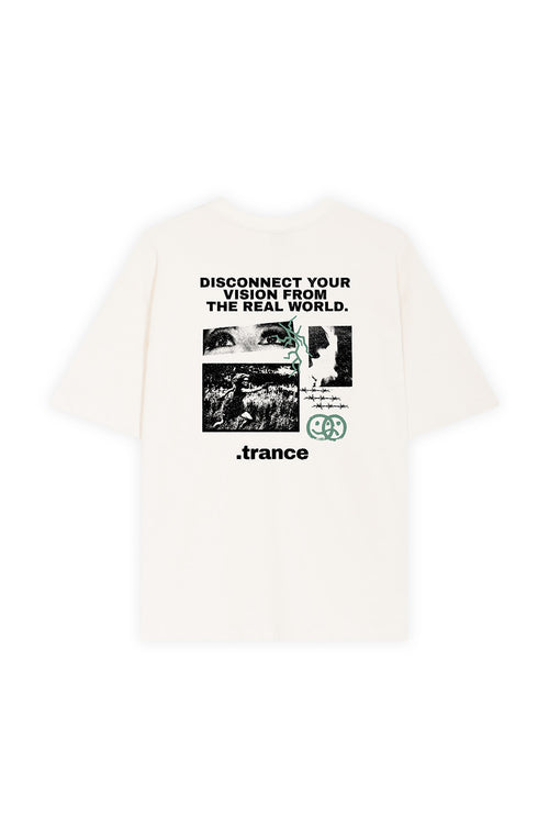 Disconnected Your Vision Elfenbeinfarbenes T-Shirt aus Bio-Baumwolle