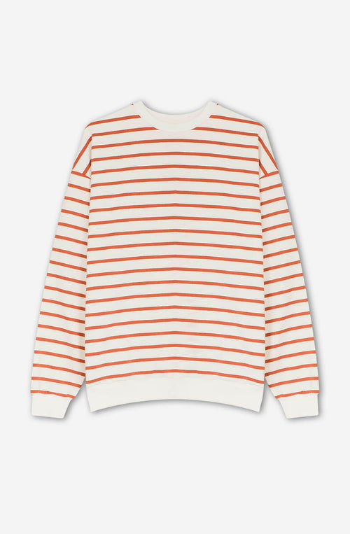 Sweatshirt rayé Marron / Ivoire