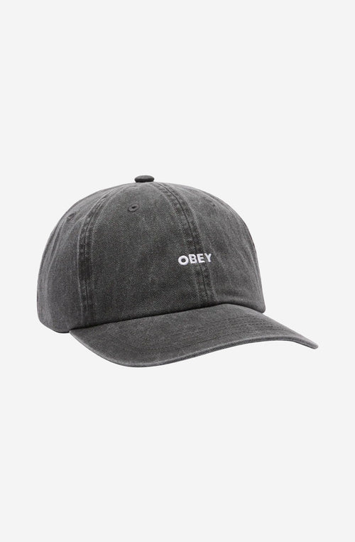 Obey Pigment Bold 6 Panel Pigment Black Cap