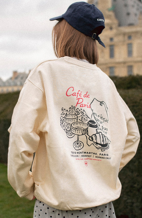 Sweat-shirt Paris Coffee Ivory