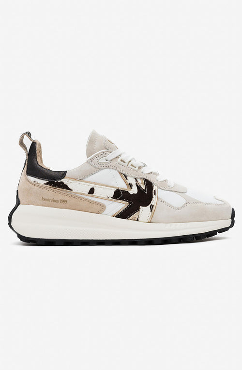 Kaotiko Woman Detroit Glam Off White Cow Sneaker