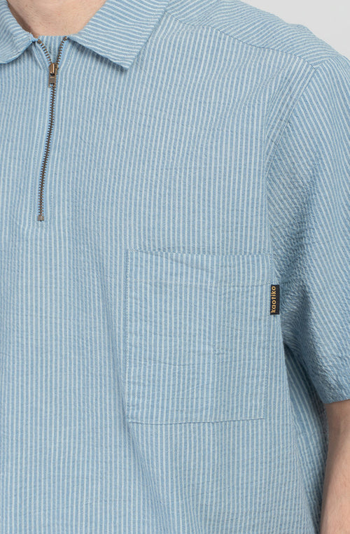 Baracoa Half Zip Blue Shirt