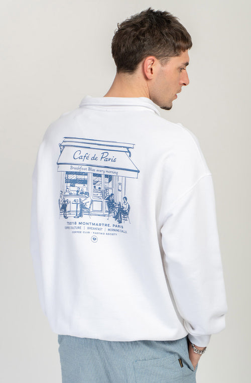 Sweat-shirt Polo Morning Calls Organic Cotton White