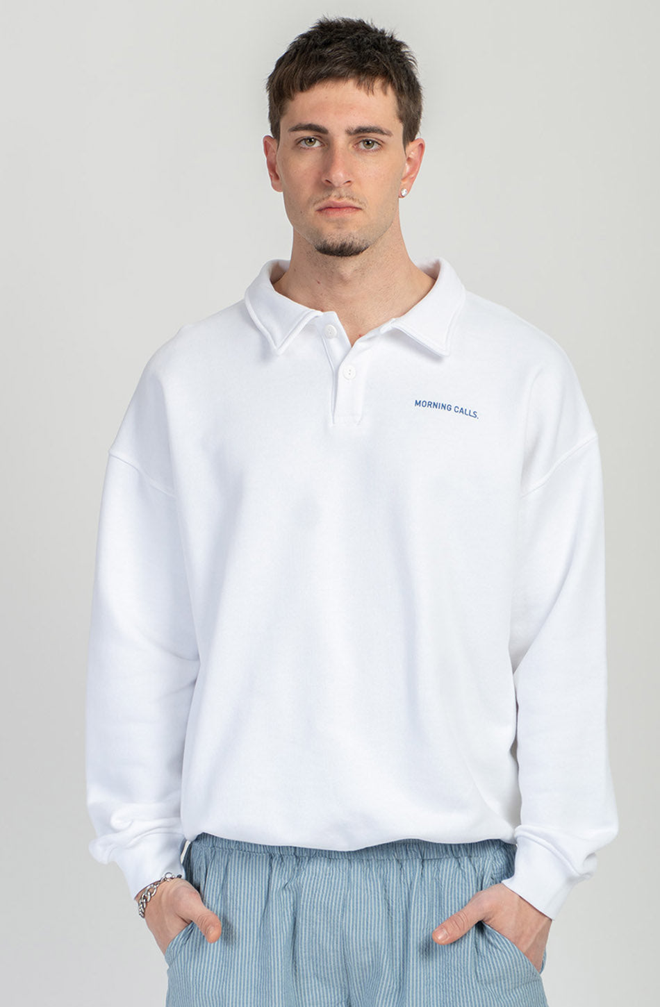Sweat-shirt Polo Morning Calls Organic Cotton White