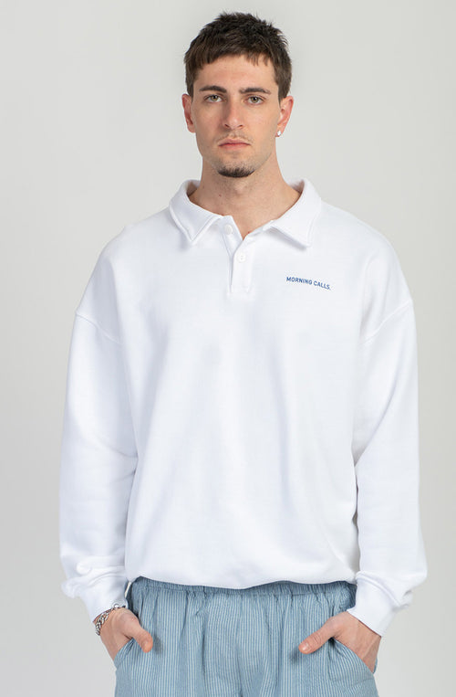 Sweat-shirt Polo Morning Calls Organic Cotton White