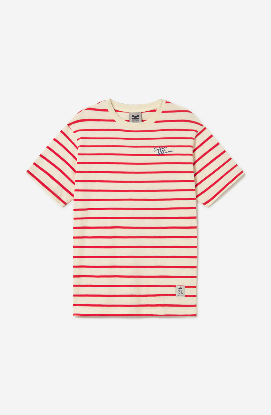 T-shirt Coffee Culture Stripes Red/Ivory