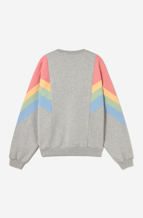 Sweatshirt in Ginger Grey/Lachs/Gelb/Grün
