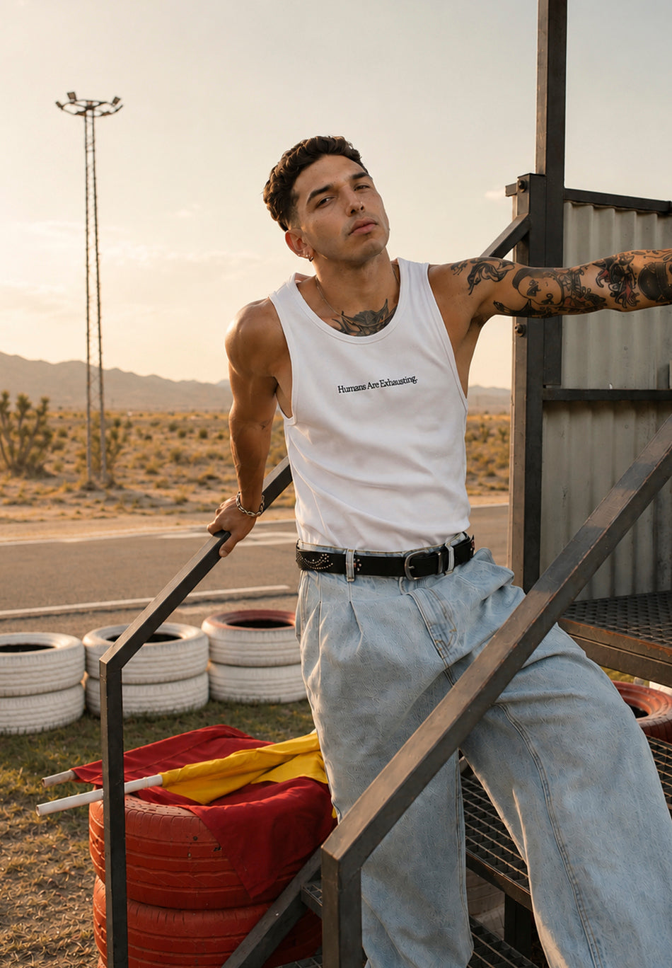 T-shirt Tank Top Humans Are Exhausting White