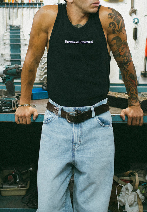 T-shirt Tank Top Humans Are Exhausting Black