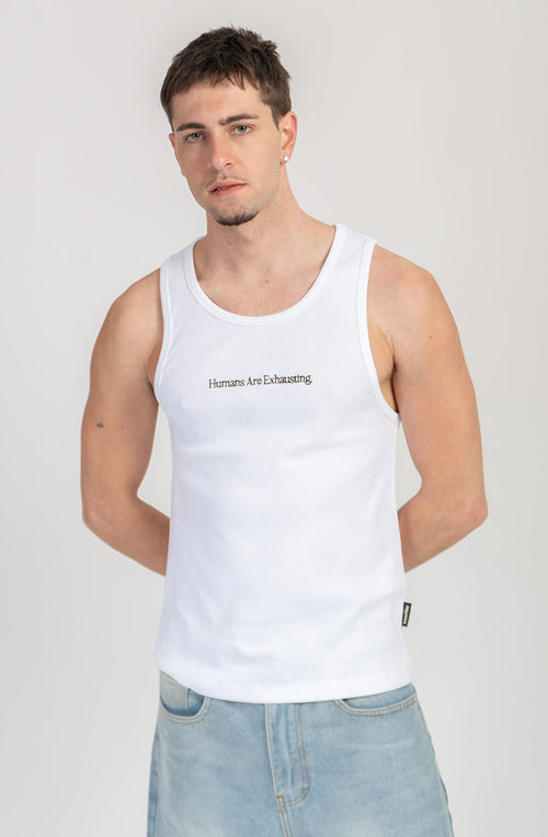 T-shirt Tank Top Humans Are Exhausting White